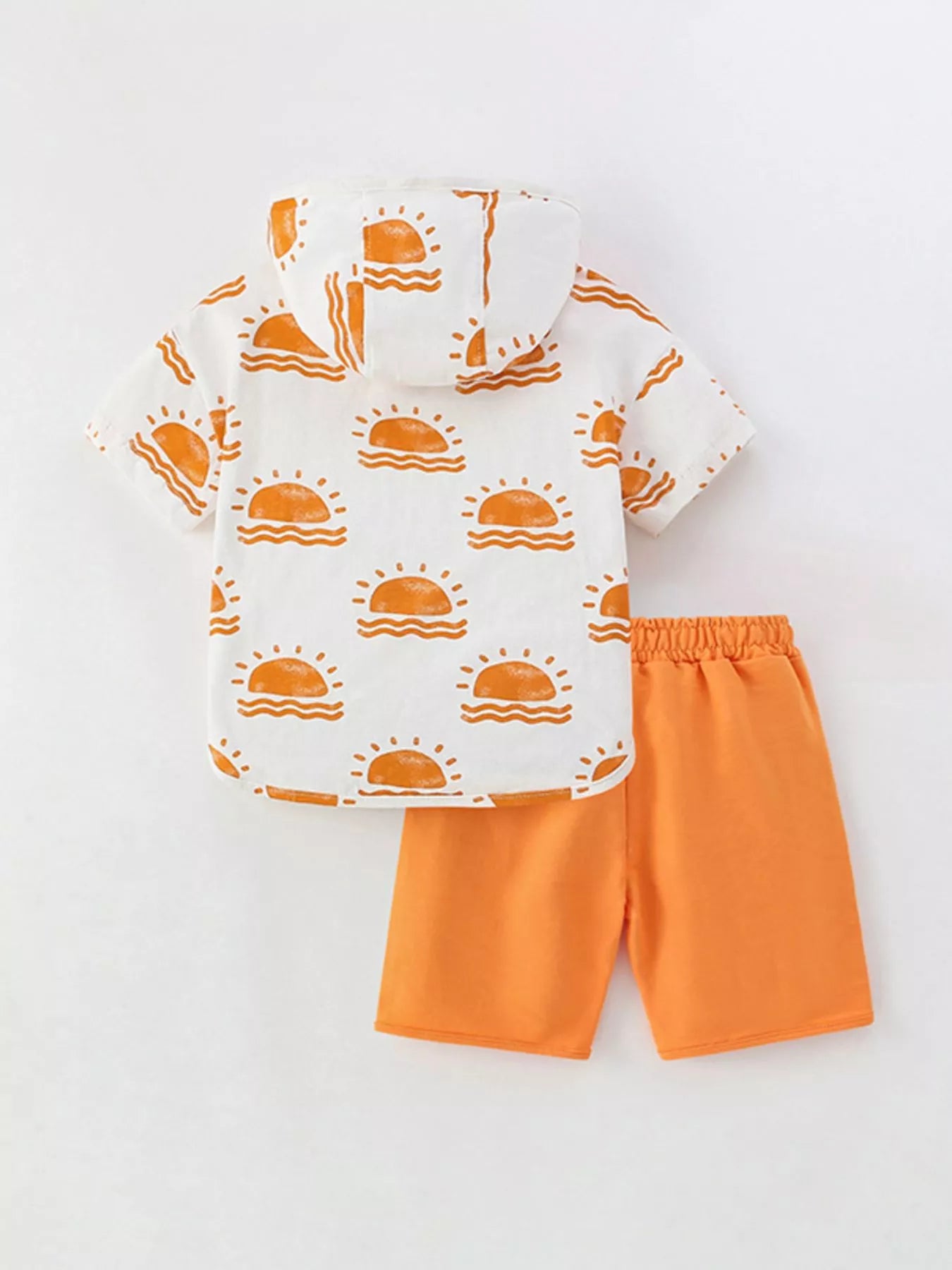 Kids UPF Sun Protection Hoodie & Shorts Set – Lightweight Outdoor Outfit (Sherbet)