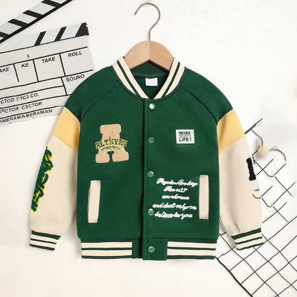 Toddler Baseball Jacket – Embroidered Varsity Coat for Boys & Girls