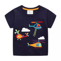 Kids Helicopter T-Shirt – Soft Cotton Short Sleeve Tee for Boys & Girls (Black)