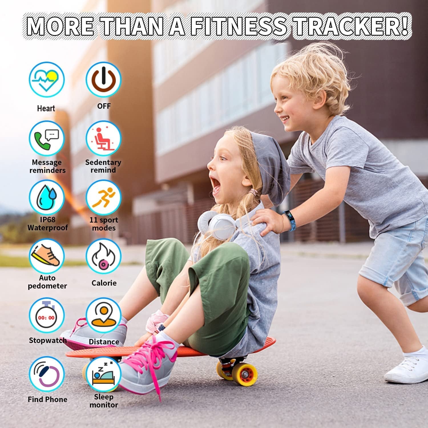 Kids Fitness Tracker Watch | IP68 Waterproof, 11 Sport Modes, Ages 6–16