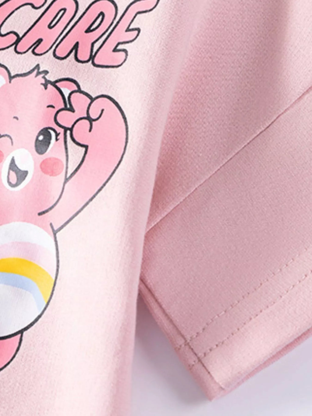 Girls Bear Graphic Sweatshirt Dress - Soft Short Sleeve Pullover for Kids