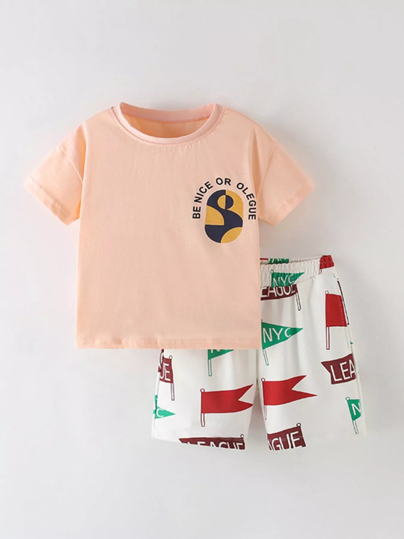 Kids American Flag Graphic Tee & Shorts Set - Patriotic Summer Outfit