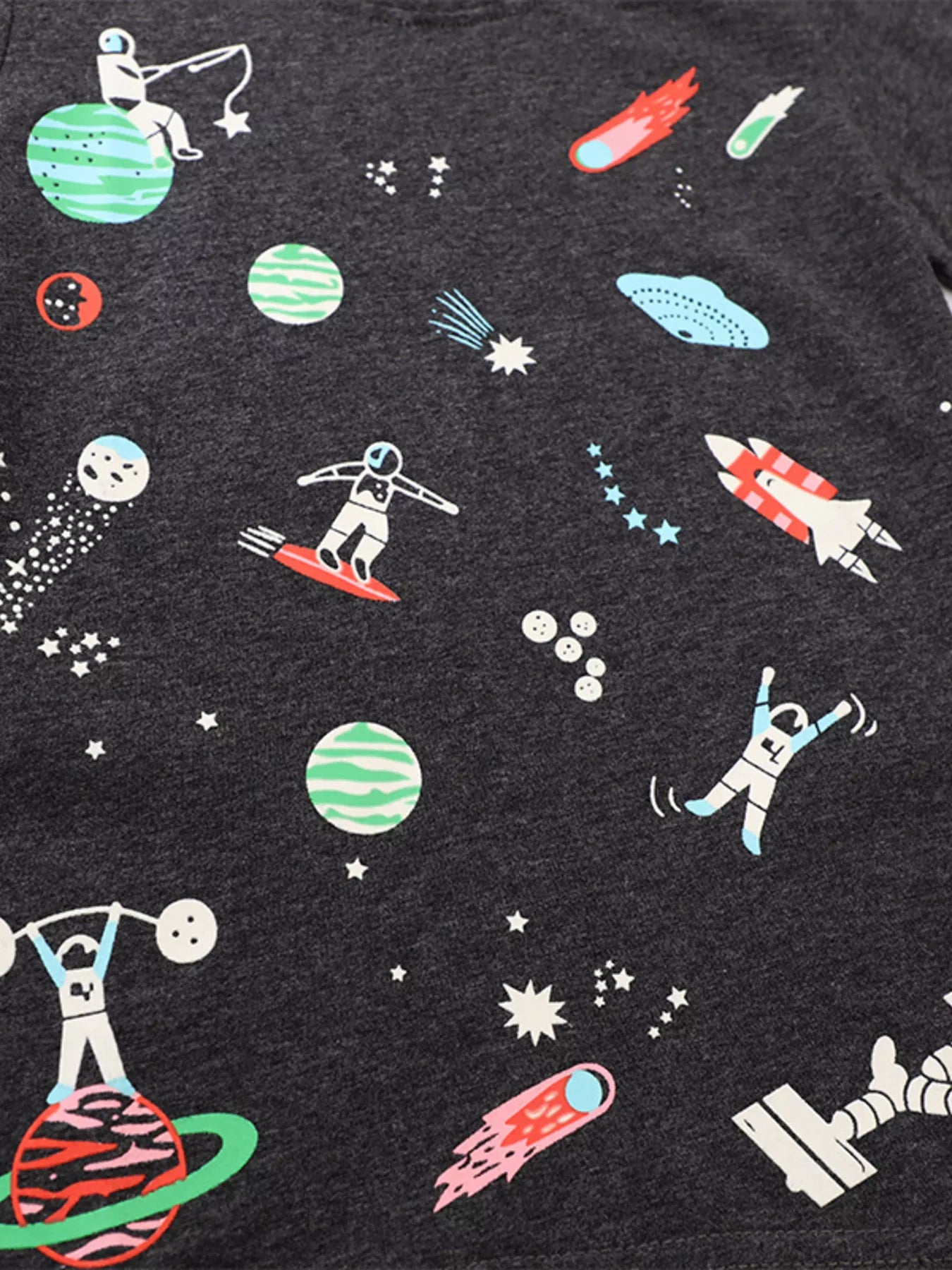 Kids Space Explorer T-Shirt – Soft Cotton Galaxy Adventure Tee for Boys & Girls (Black)