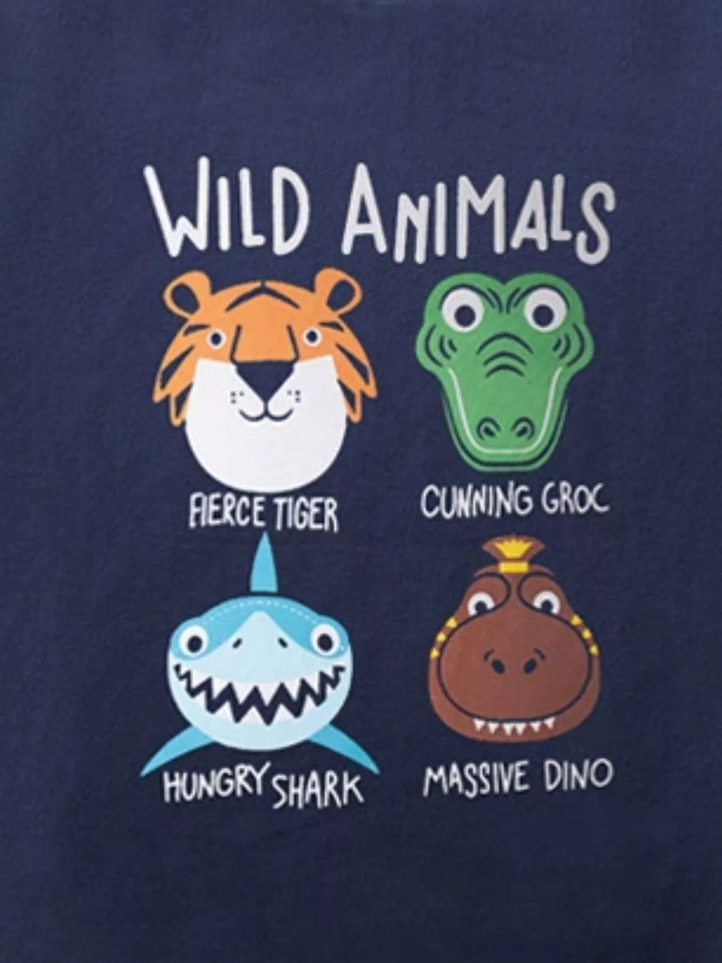 Kids Animal Print Graphic Tee – Soft Cotton Crew Neck for Boys & Girls