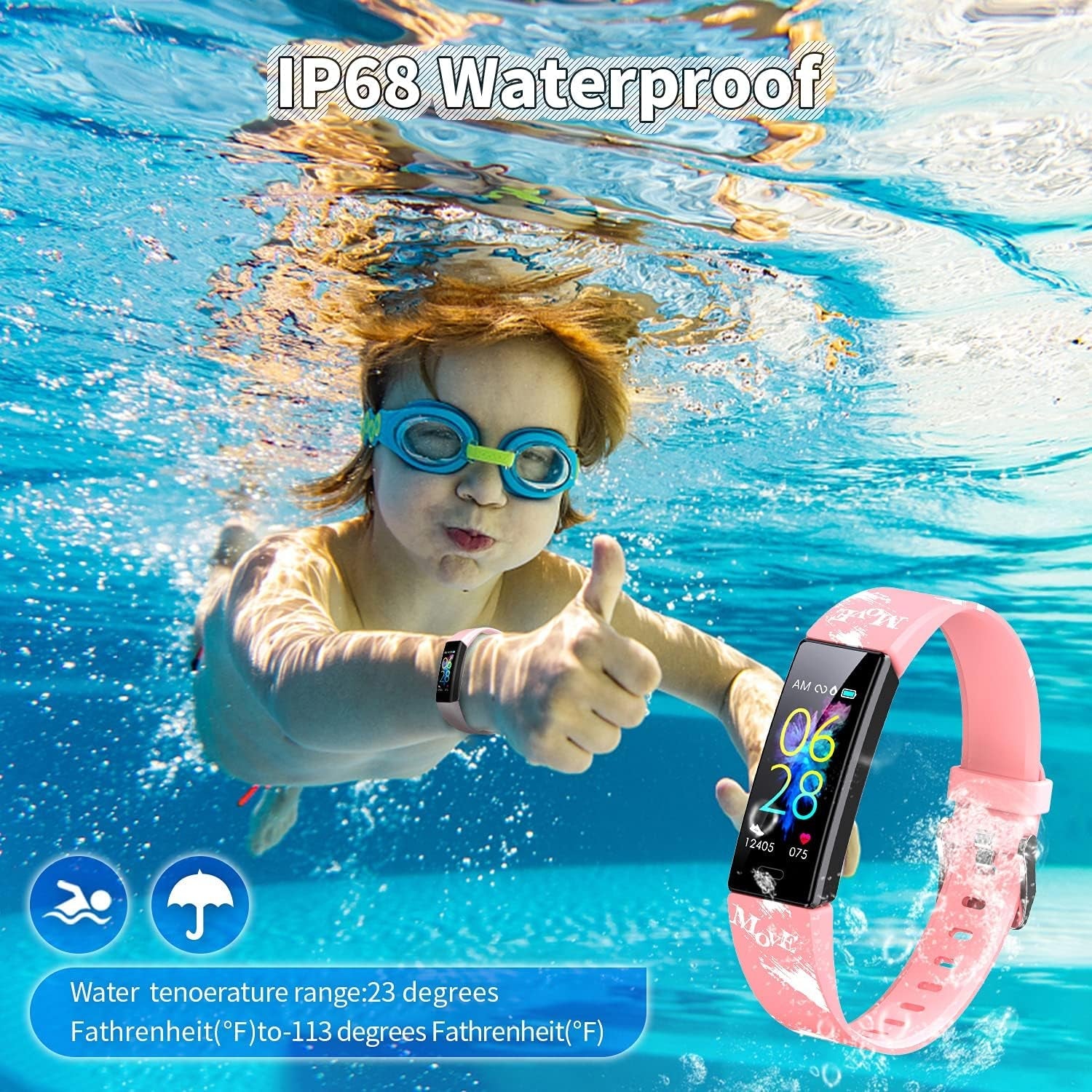 Kids Fitness Tracker Watch | IP68 Waterproof, 11 Sport Modes, Ages 6–16