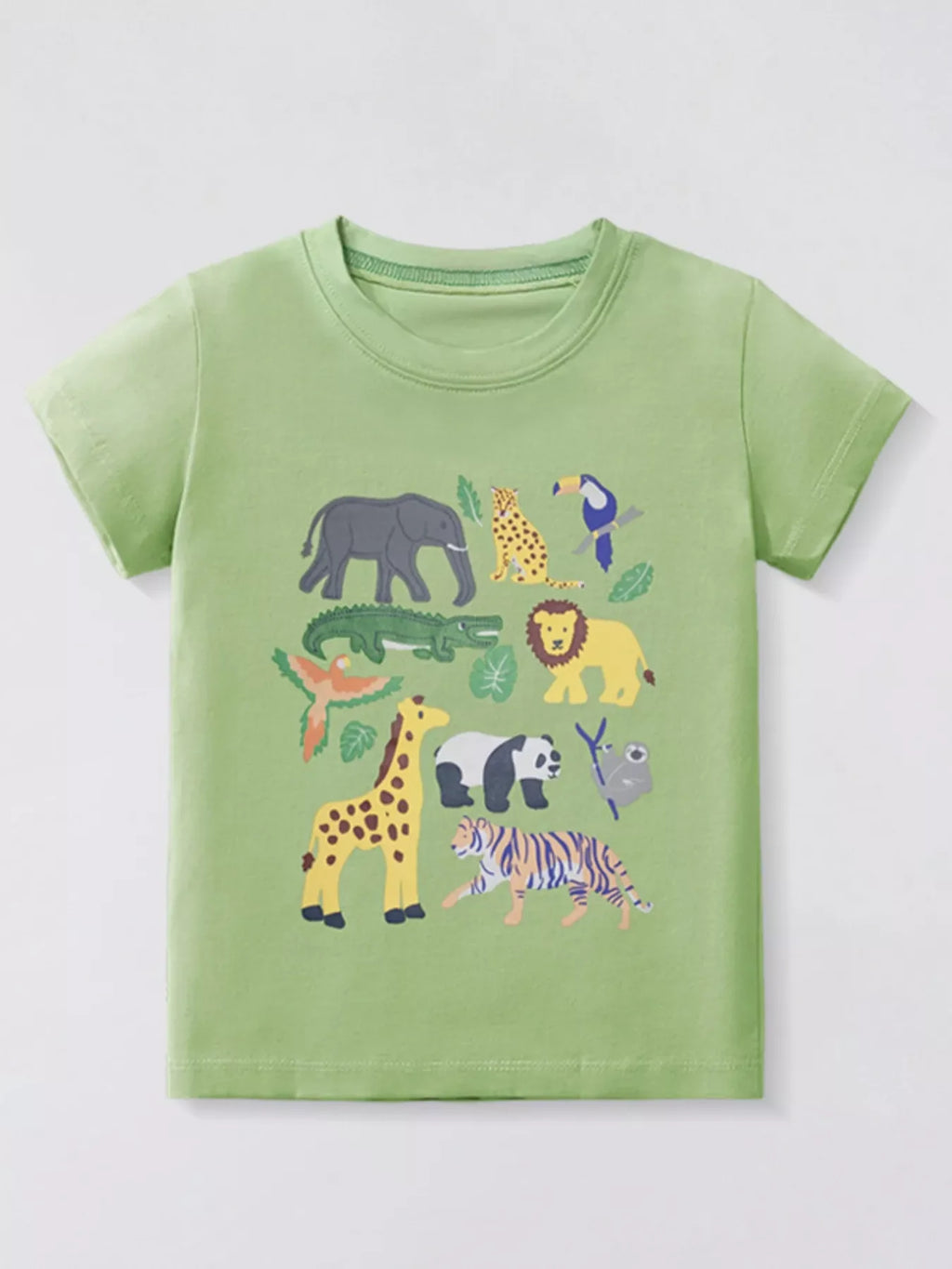 Kids Animal Print Graphic Tee – Soft Cotton Crew Neck for Boys & Girls