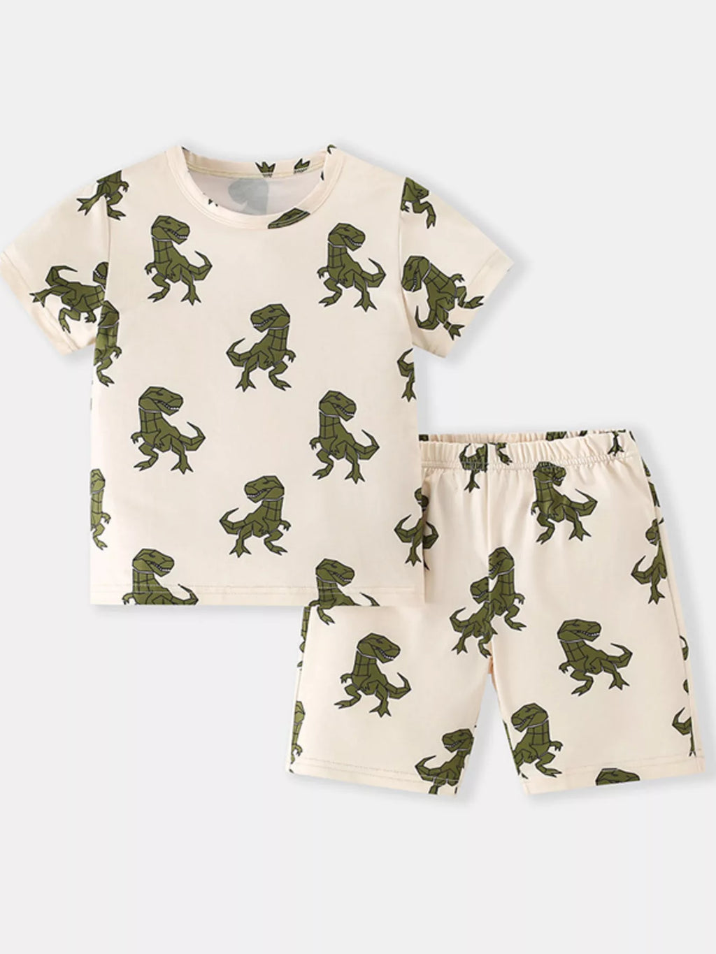 Kids Dinosaur Pajama Set – Short Sleeve Tee & Shorts 2-Piece Outfit | Ages 2–8