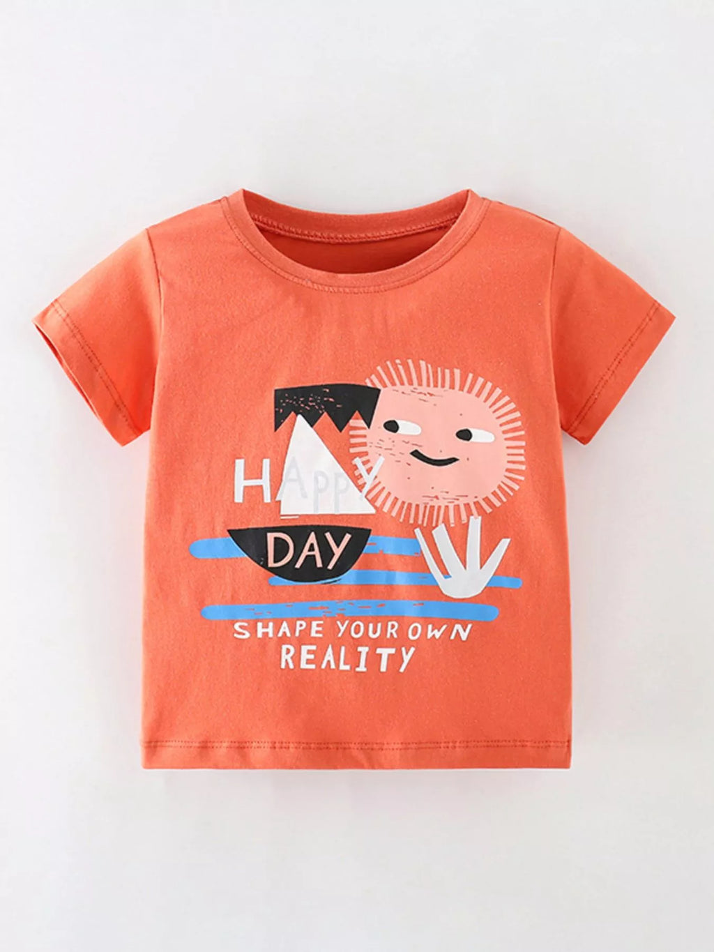 Happy Day Kids Graphic Tee | Soft Cotton Round Neck T-Shirt for Boys & Girls