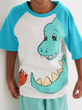 Kids Dinosaur Raglan T-Shirt | Soft Cotton Graphic Tee for Boys & Girls