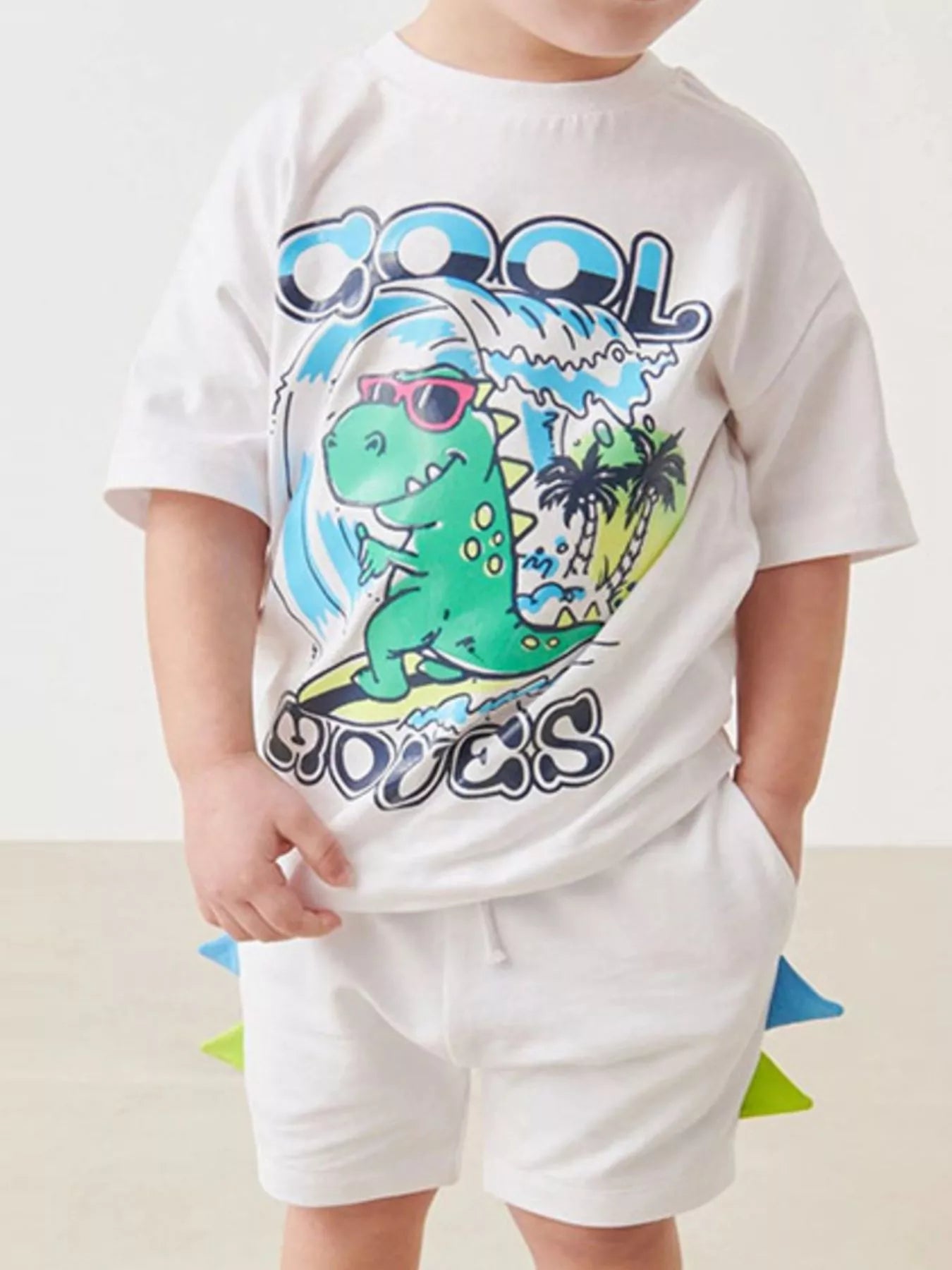 Kids Dinosaur T-Shirt & Shorts Outfit Set | Soft Cotton Summer Playwear